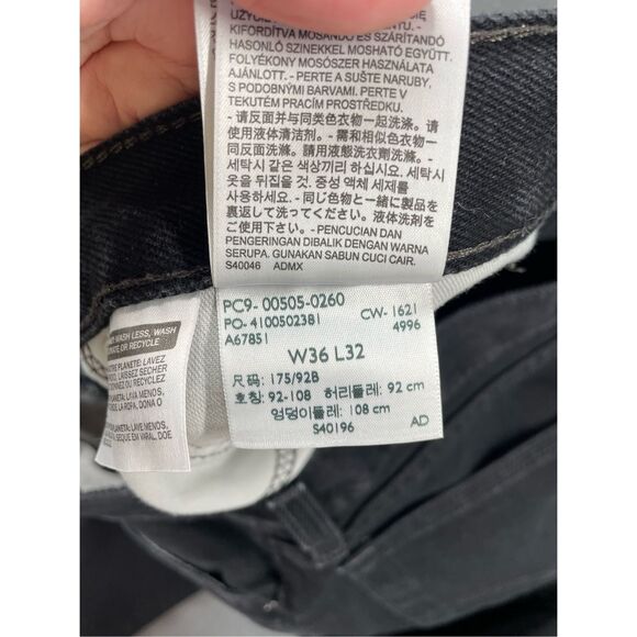 Levis 505 Jeans Men 36x32 Black Straight Leg Denim Classic Fit‎ Casual Everyday - Picture 6 of 11